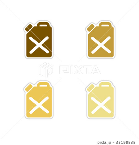 Set of paper stickers on white background jerrycan 33198838