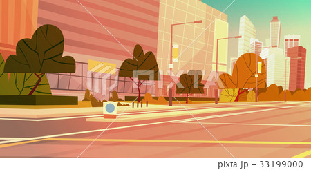 City Street Skyscraper Buildings View Modern City Street Skyscraper Buildings View Modern 33199000