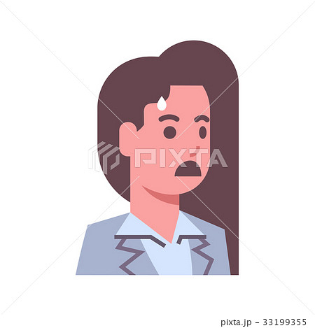 Female Shocked Emotion Icon Isolated Avatar Woman 33199355