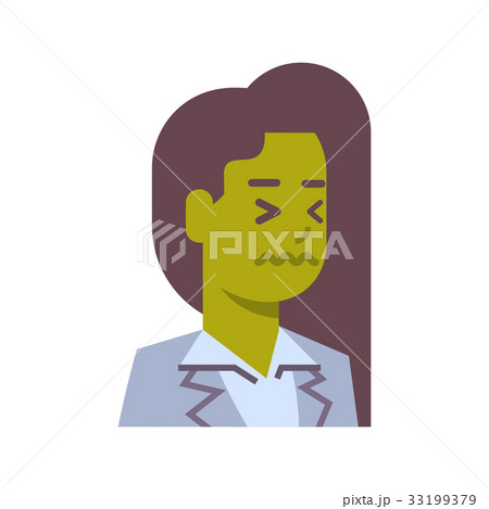 Female Upset Emotion Icon Isolated Avatar Woman 33199379