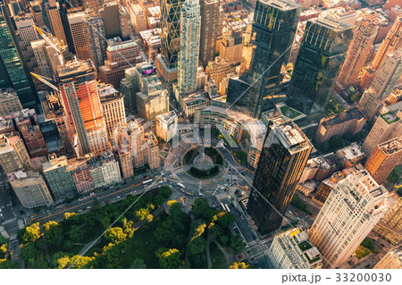 Aerial view of Columbus Circle in NYC 33200030