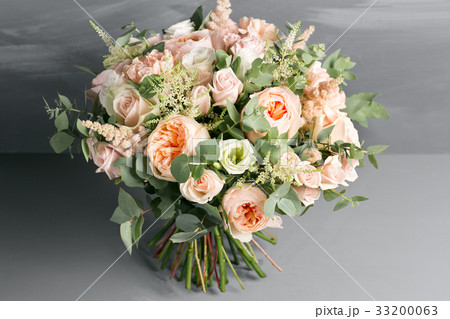bridal beautiful bouquet made of different flowers bridal beautiful bouquet made of different flowers 33200063