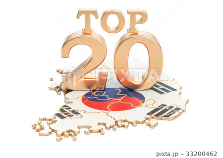 South Korea Top 20 concept, 3D rendering 33200462