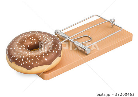 Sugar Addiction concept. Chocolate donut 33200463