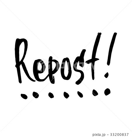 Hand drawn word-Repost. Lettering design for 33200837