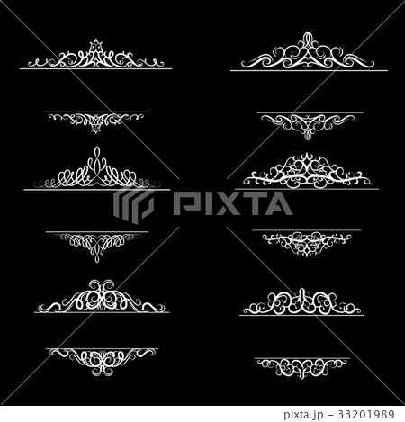 Vintage vector swirl frame set Vintage vector swirl frame set 33201989