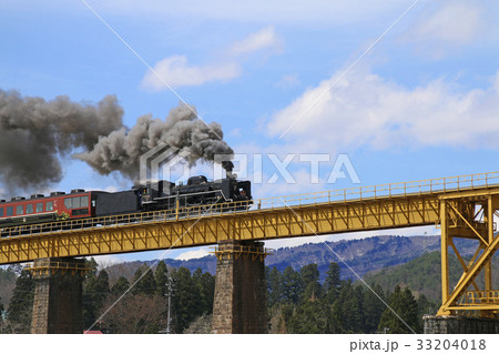 一ノ戸川橋梁・蒸気機関車（磐越西線・喜多方市） 33204018