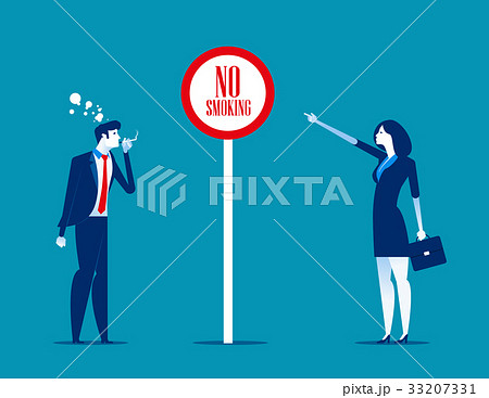 Bad man office worker smoking. 33207331