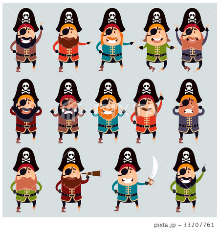 Set of flat pirate icons Set of flat pirate icons 33207761