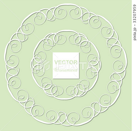 アール ヌーヴォー調の円形のシンプルな飾り罫 Art Nouveau ベクターデータのイラスト素材