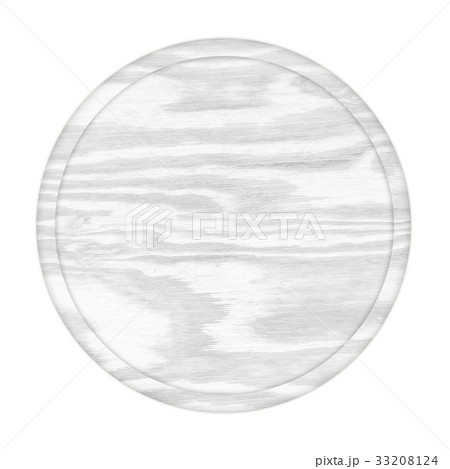 round wooden plate top view on white background 33208124
