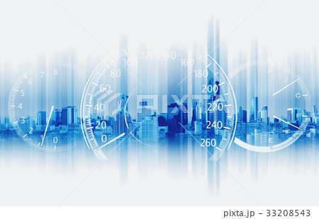 Double exposure Speedometer with Futuristic Speed  33208543