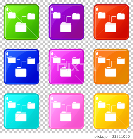 Folders structure icons 9 set - Stock Illustration [33211090] - PIXTA