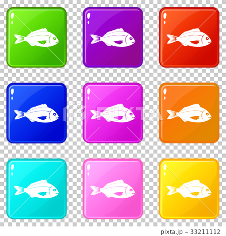 Fish icons 9 set Fish icons 9 set 33211112