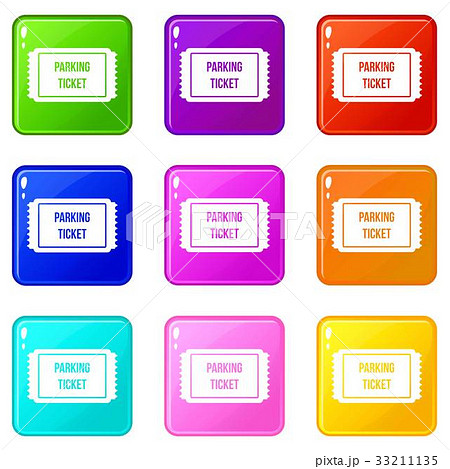 Parking ticket icons 9 set Parking ticket icons 9 set 33211135