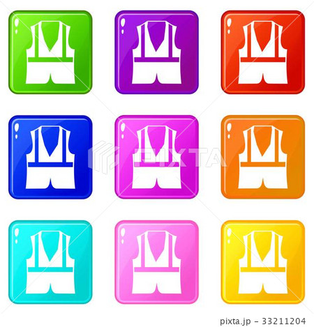 Vest icons 9 set Vest icons 9 set 33211204