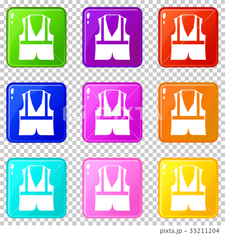 Vest icons 9 set Vest icons 9 set 33211204