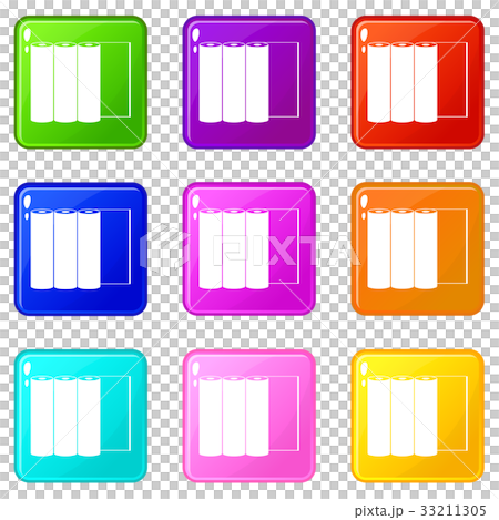 Rolls of paper icons 9 set Rolls of paper icons 9 set 33211305