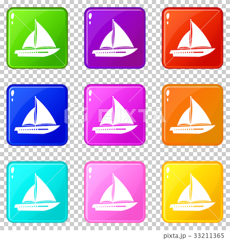 Sailing yacht icons 9 set - Stock Illustration [33211365] - PIXTA