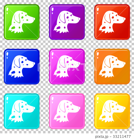 Dalmatians dog icons 9 set Dalmatians dog icons 9 set 33211477