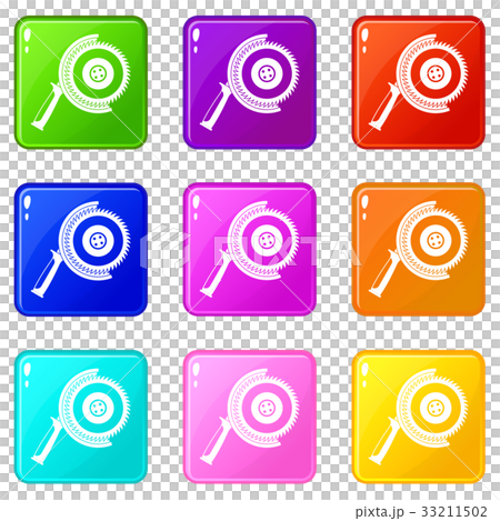 Circle saw icons 9 set 33211502