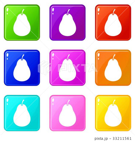 Pear icons 9 set 33211561