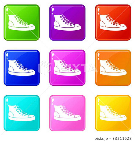 Sneakers icons 9 set 33211628