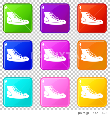 Sneakers icons 9 set 33211628