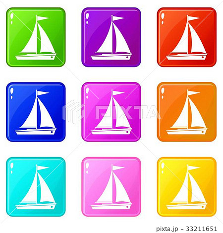 Yacht icons 9 set Yacht icons 9 set 33211651
