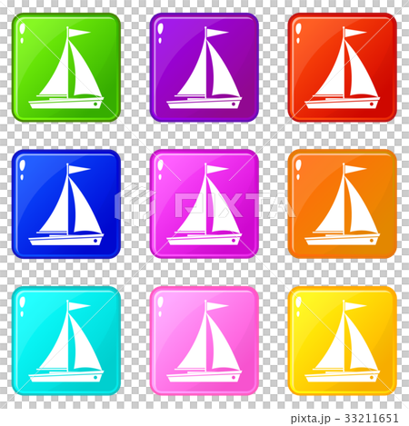 Yacht icons 9 set Yacht icons 9 set 33211651