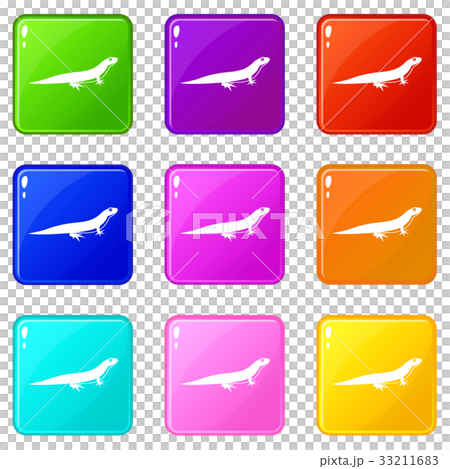 Lizard icons 9 set Lizard icons 9 set 33211683