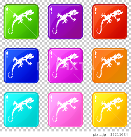Chameleon icons 9 set Chameleon icons 9 set 33211684