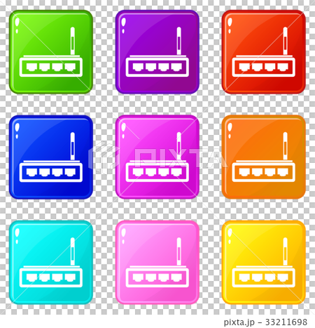 Router icons 9 set Router icons 9 set 33211698