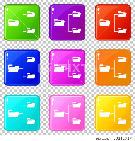 Folders structure icons 9 set Folders structure icons 9 set 33211717