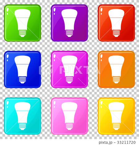 Led bulb icons 9 set Led bulb icons 9 set 33211720
