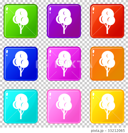 Autumn tree icons 9 set Autumn tree icons 9 set 33212065