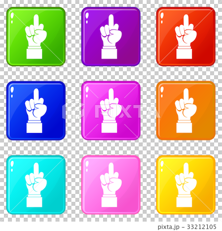 Middle finger hand sign icons 9 set Middle finger hand sign icons 9 set 33212105