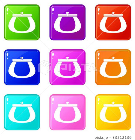 Retro purse icons 9 set Retro purse icons 9 set 33212136
