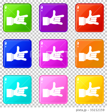 I Love You hand sign icons 9 set I Love You hand sign icons 9 set 33212159