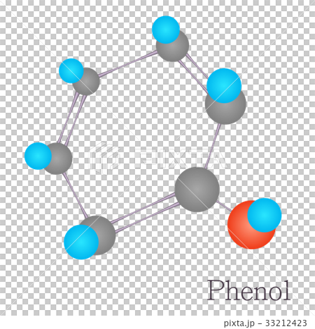 Phenol 3D molecule chemical science, cartoon style 33212423