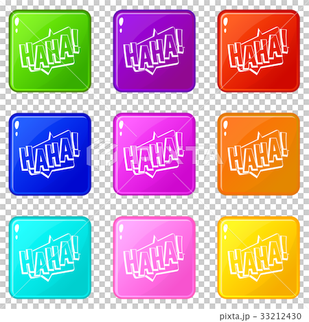 HAHA, comic text sound effect icons 9 set 33212430