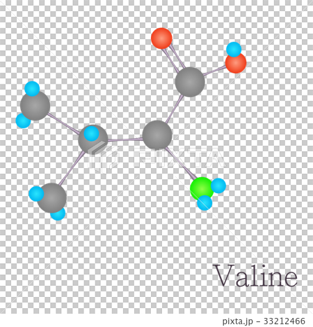 Valine 3D molecule chemical science, cartoon style 33212466