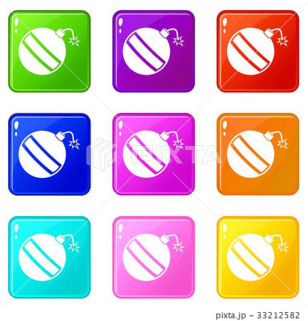 Bomb icons 9 set 33212582