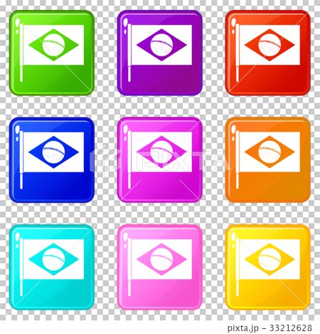 Flag of Brazil icons 9 set Flag of Brazil icons 9 set 33212628