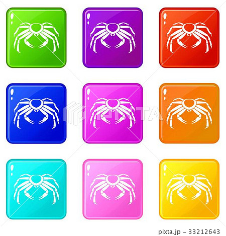 Snow crab icons 9 set Snow crab icons 9 set 33212643