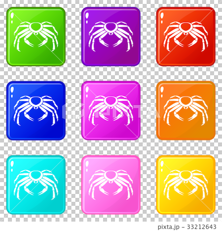 Snow crab icons 9 set 33212643