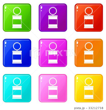 Trash can with pedal icons 9 set 33212738
