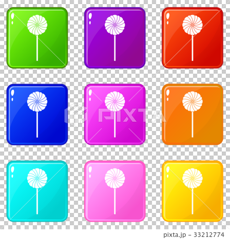 Round candy icons 9 set - Stock Illustration [33212774] - PIXTA