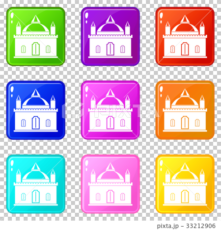 Royal castle icons 9 set 33212906