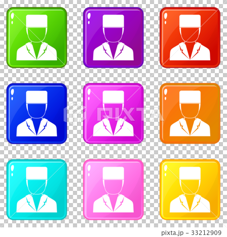 Medical doctor icons 9 set 33212909
